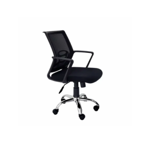 Silla Ejecutiva Eergonómica DC-123 con brazo asiento de tela microperforada con espuma color negro
